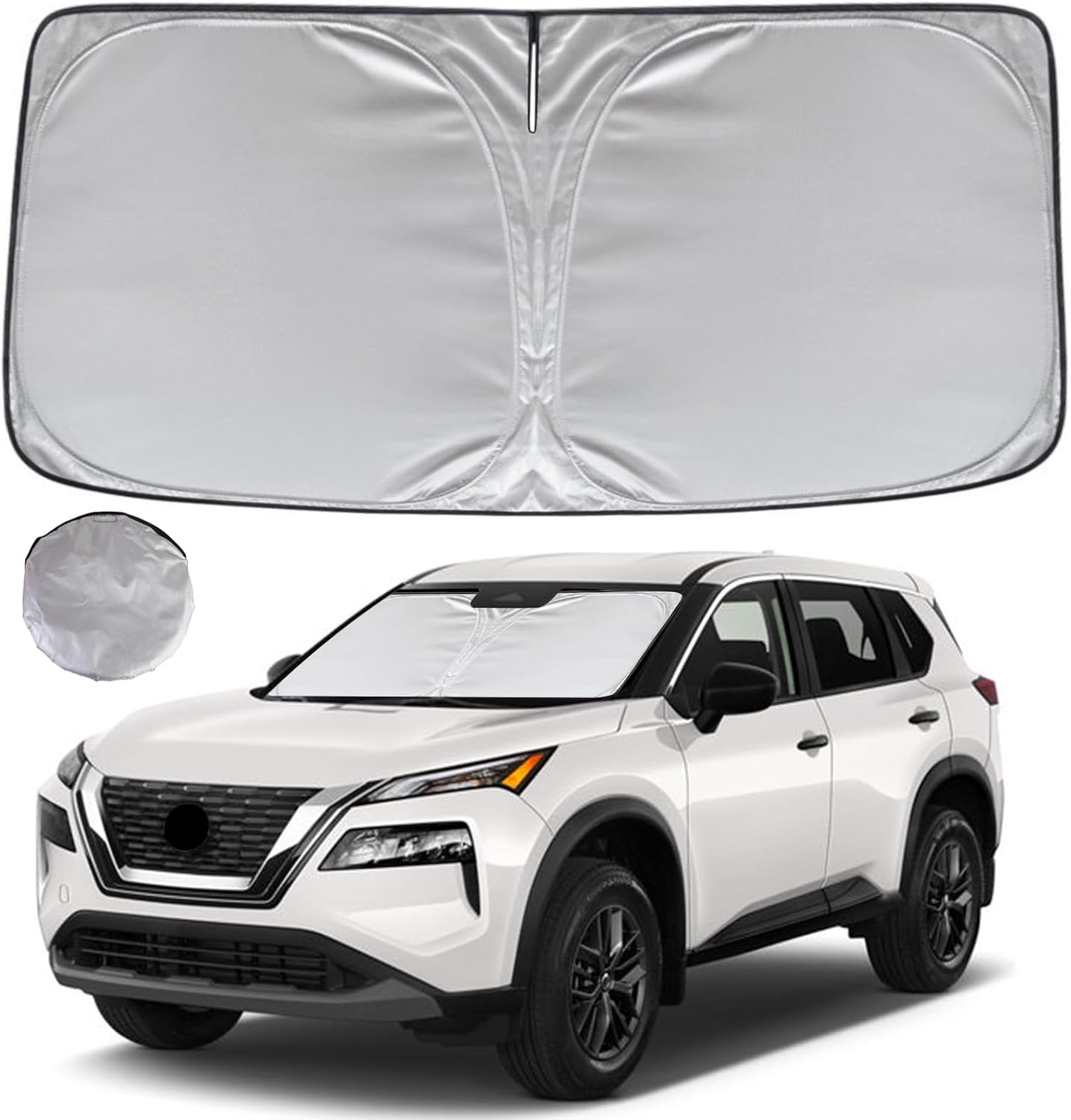 KAYZT Windshield Sun Shade for 2017-2024 Nissan Rogue Sport (Not for Rogue) Foldable Sunshade Front Window Custom Fit Car Accessories