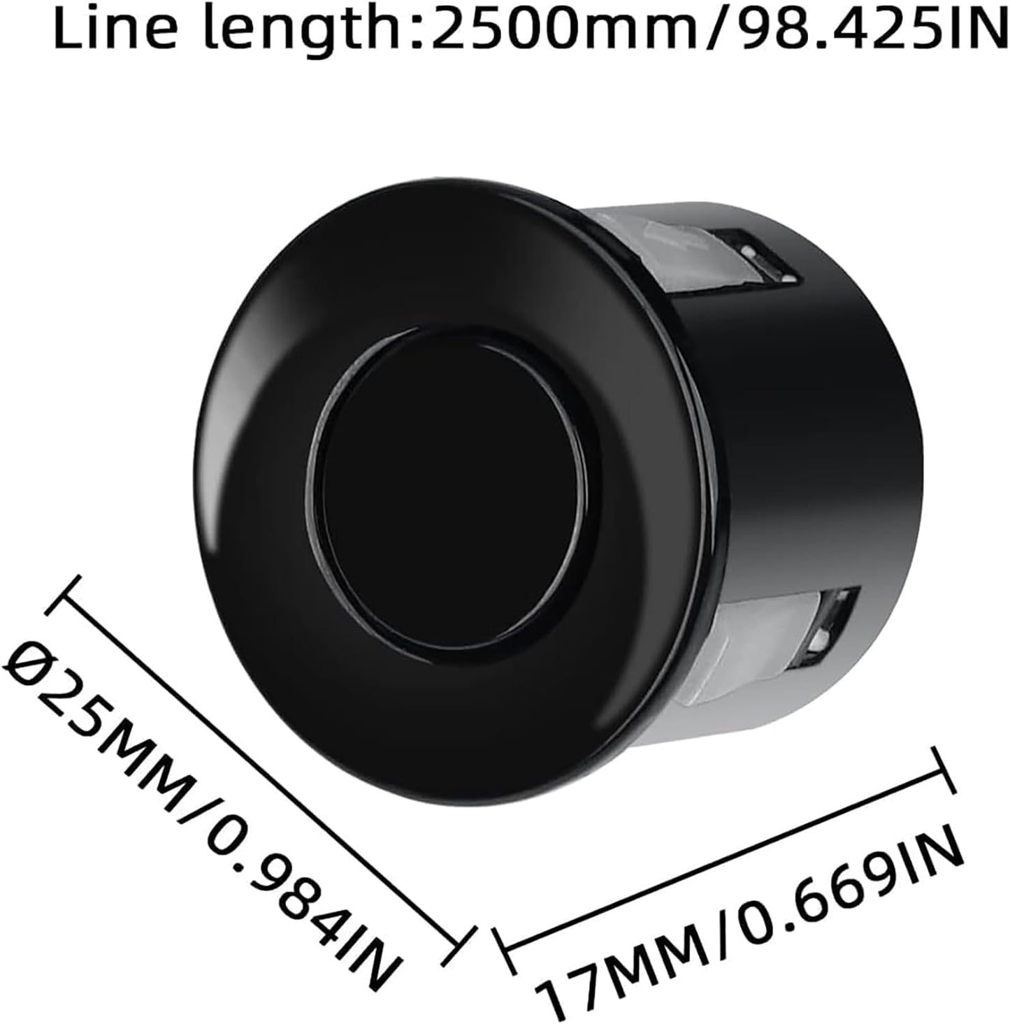 New Feature Rear Parking Sensor with Selectable Distance in Feet, Bidirectional Display Options, and Customizable Numeric Orientation（Silver Black）