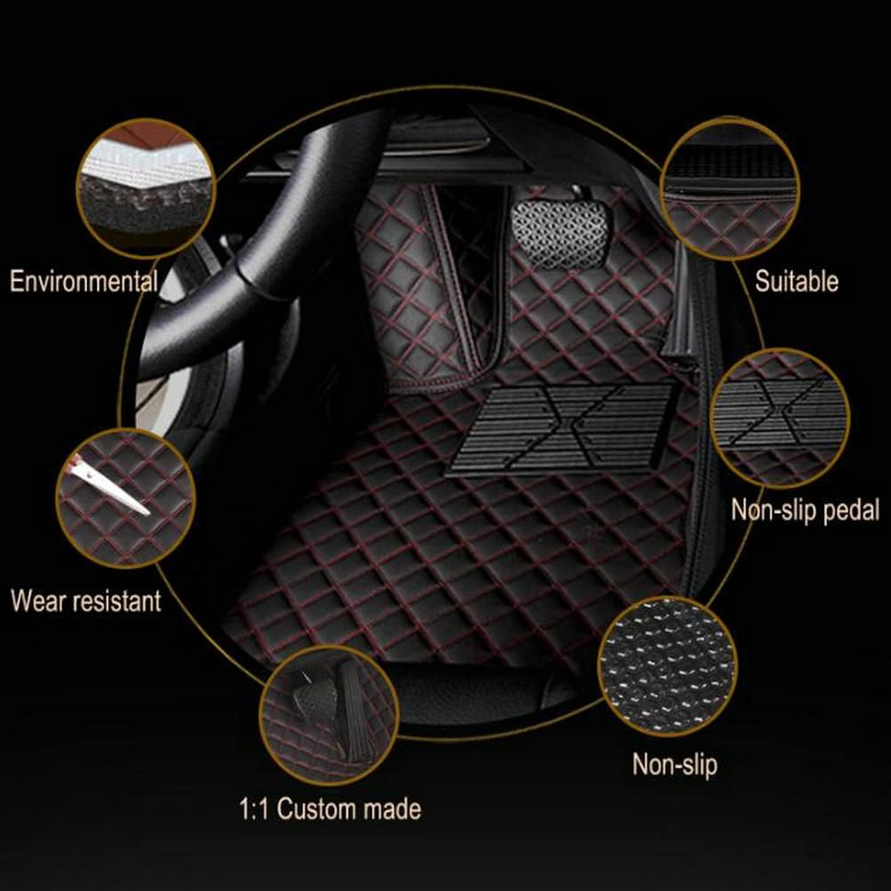 Custom Colors Car Floor Mats Black Pink for 99.9% Sedan SUV Sports， All-Weather Liners Car Floor mat，Luxury Leather Automotive Floor Mats (Light Brown,3D Floor Mats)