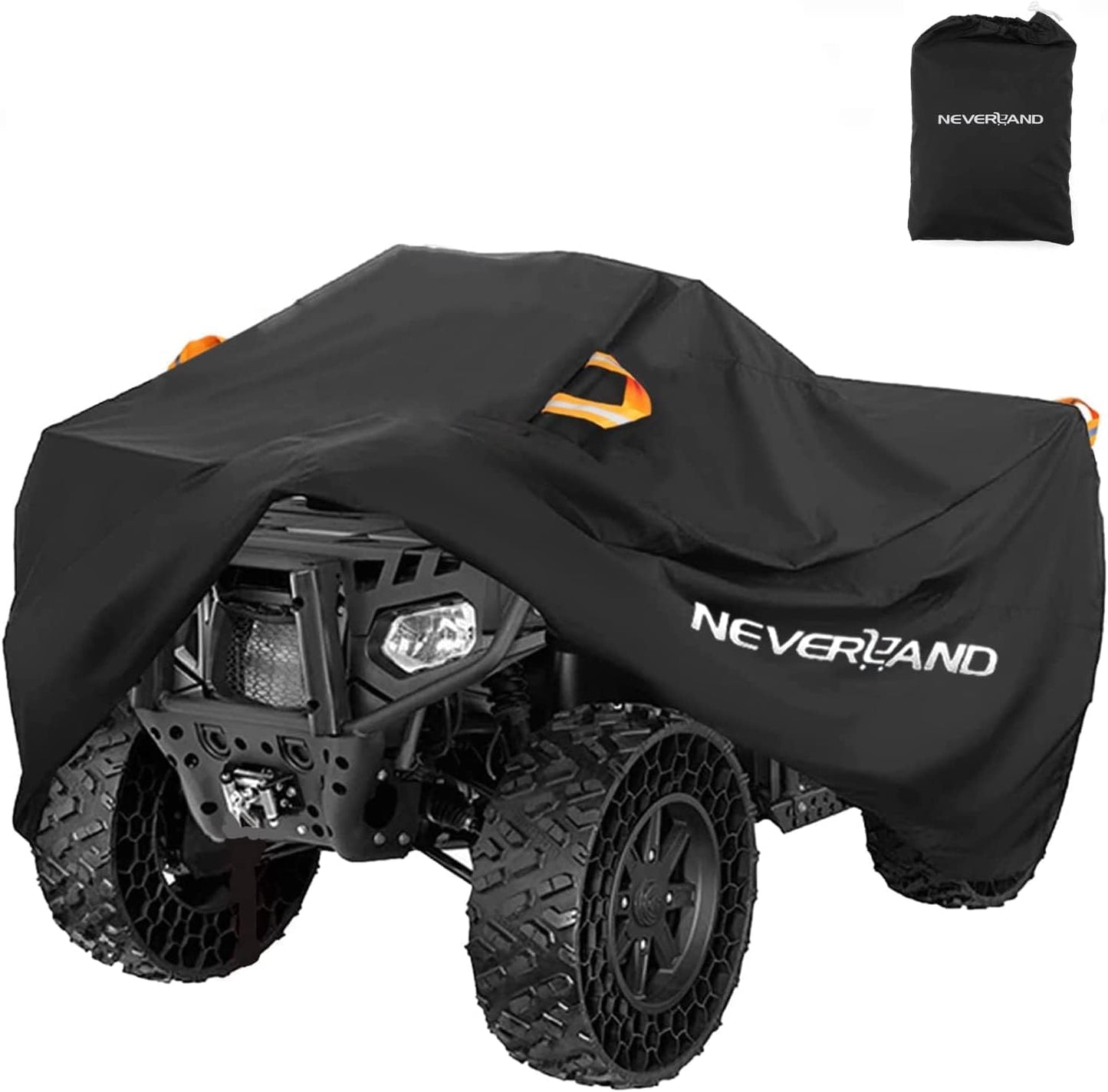 NEVERLAND ATV Cover - Waterproof Heavy Duty 4 Wheeler Quad Cover - All Season Weather Proof Outdoor UV Protection for Polaris Yamaha Suzuki Honda (Black XXXLarge)