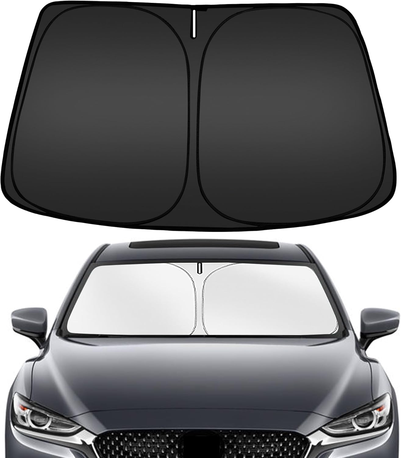 ARISMOTOR Windshield Sun Shade for Mazda 6 2014-2021, Custom Fit Foldable Front Window Sunshade Sun Visor Protector, Block UV Rays Keep Your Car Cooler