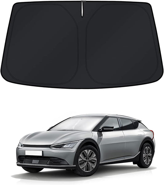 KUST Windshield Sun Shade for Kia EV6 2022 2023 2024 2025 Window Shade Sun Visor Cover Foldable Blocks UV Rays Keep Your Car Cooler