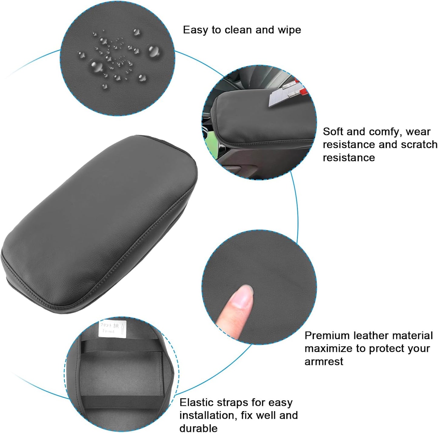 SXCY for 2022-2025 Grand Cherokee Armrest Cover for Jeep Grand Cherokee 2025 Accessories 2024 Grand Cherokee Console Cover 2025 Grand Cherokee Middle Console Cover(Black Line Slim)