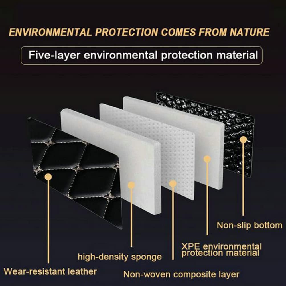 TAHALICustom Colors Car Floor Mats Black Pink for 99.9% Sedan SUV Sports， All-Weather Liners Car Floor mat，Luxury Leather Automotive Floor Mats (Black and White-,3D Floor Mats)