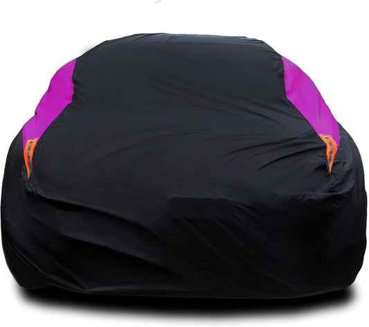 MORNYRAY Waterproof Car Cover All Weather Snowproof UV Protection Windproof Outdoor Full car Cover, Universal Fit for Sedan (Purple, A2-Fit Sedan Length(Up to 177 inch)