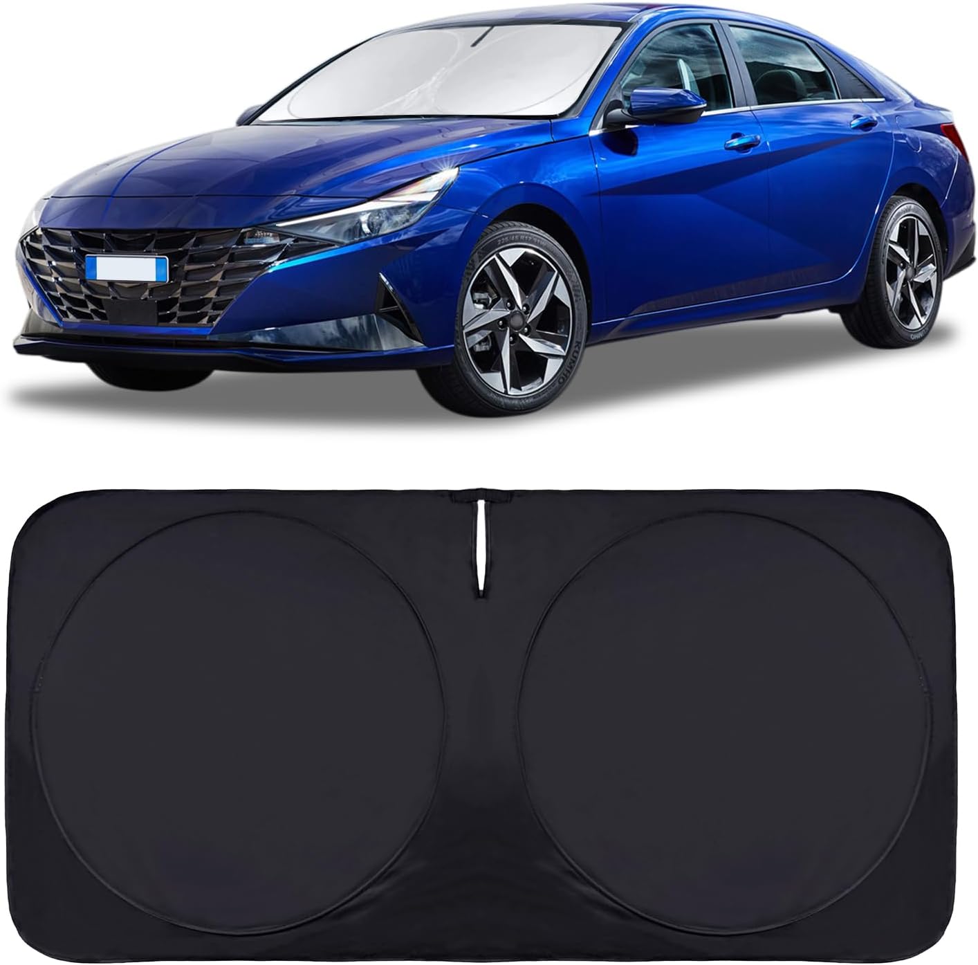 Sun Shade Sunshade Custom Fit for 2017-2020 Hyundai Elantra Accessories, Car Front Window Shield for Elantra Foldable 240T Silver Sun Visor Windshield Cover Blocks UV Rays Heat Keep Car Cooler