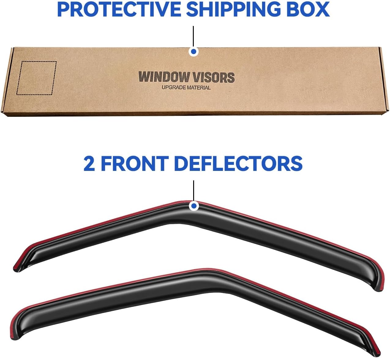 in-Channel Window Visors Rain Guards Shield for 2007-2014 Ford E-150/E-250/E-350/E-450 Super Duty, Window Vent Wind Deflectors Visors Shades for 07-14 E150 E250 E350 E450