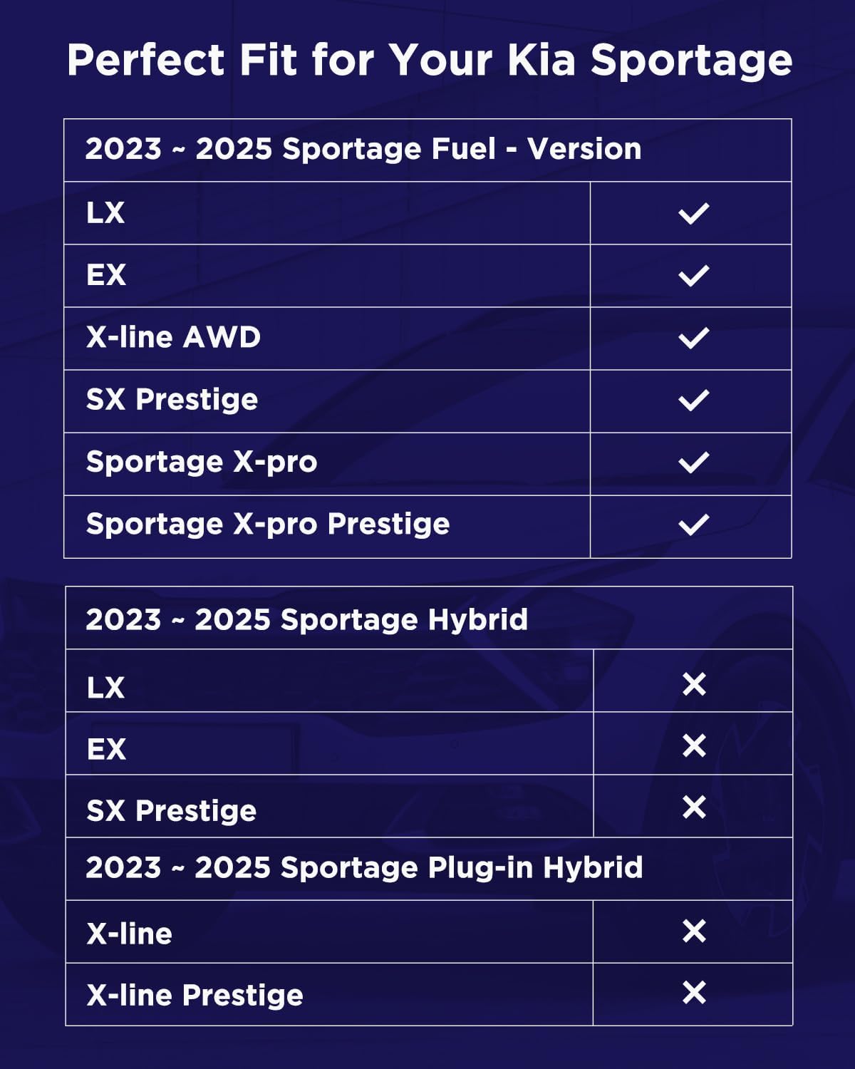 Weather Liner® Floor Mats for Kia Sportage 2023 2024 2025 2026, Not Hybrid PHEV