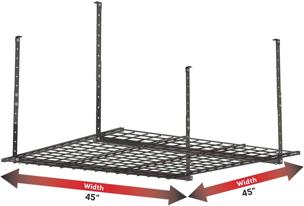 00625 45-Inch x 45-Inch Overhead Steel Garage Storage System & Rack,Hammertone