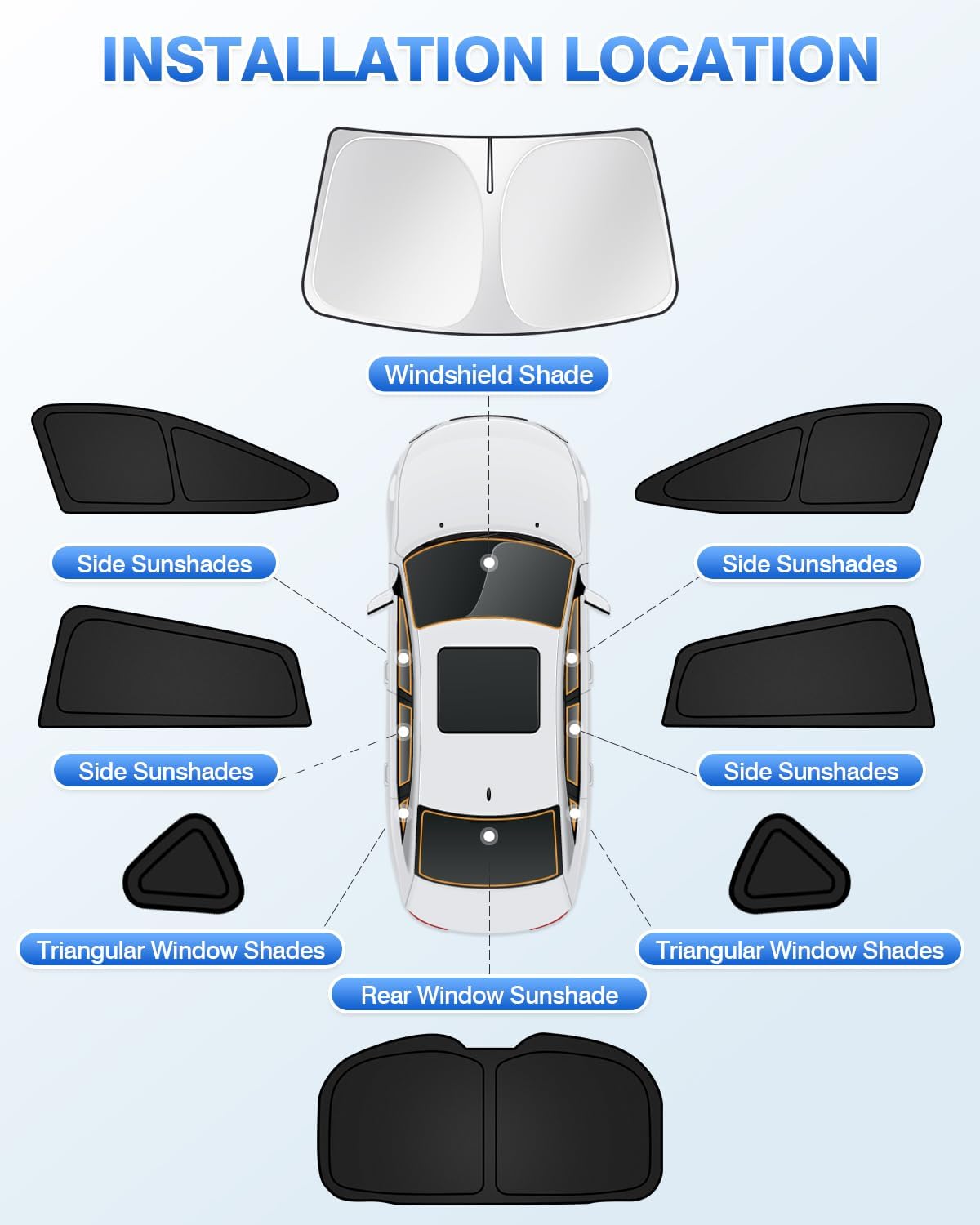 Sunshades for Subaru Crosstrek 2024 2025 2026 Accessories Windshield Sun Shade Side Rear Window Shade Cover Sun Visor Shield Privacy Protection Keep Vehicle Cool Black 8PCS