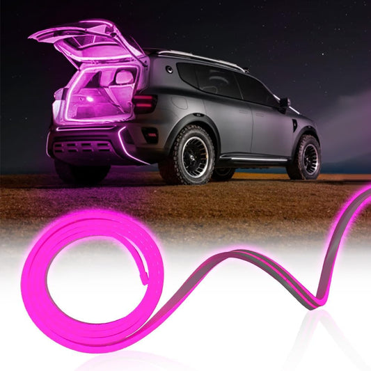 Car LED Strip Light For Trunk, 79Inch IP67 Silicone Waterproof Neon Light Strip Embedded, Flexible Cutting Universal Auto Interior Lights(Pink)