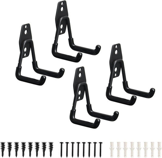 Garage Storage Utility Hooks - 2.8 Inch Wall Mount Hanging Hook, Tool Organizer, Heavy Duty Double Hook