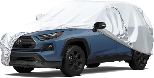 7-Layer SUV Car Cover Compatible with Toyota RAV4 2006-2024,Waterproof Full Car Cover for Automobiles All Weather UV Rain Snow Protection with Door Zipper