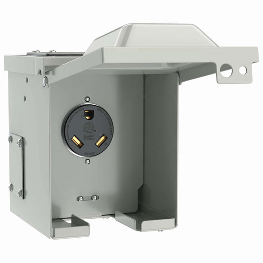 30 Amp RV Power Outlet Box, NEMA TT-30R 125V RV Outdoor Electrical Receptacle Panel, Weatherproof, for RV Camper Travel Trailer Electric Car Generator