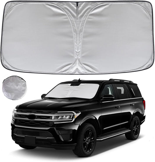 KAYZT Windshield Sun Shade for 2018-2025 Ford Expedition Foldable Sunshade Front Window Custom Fit Car Accessories