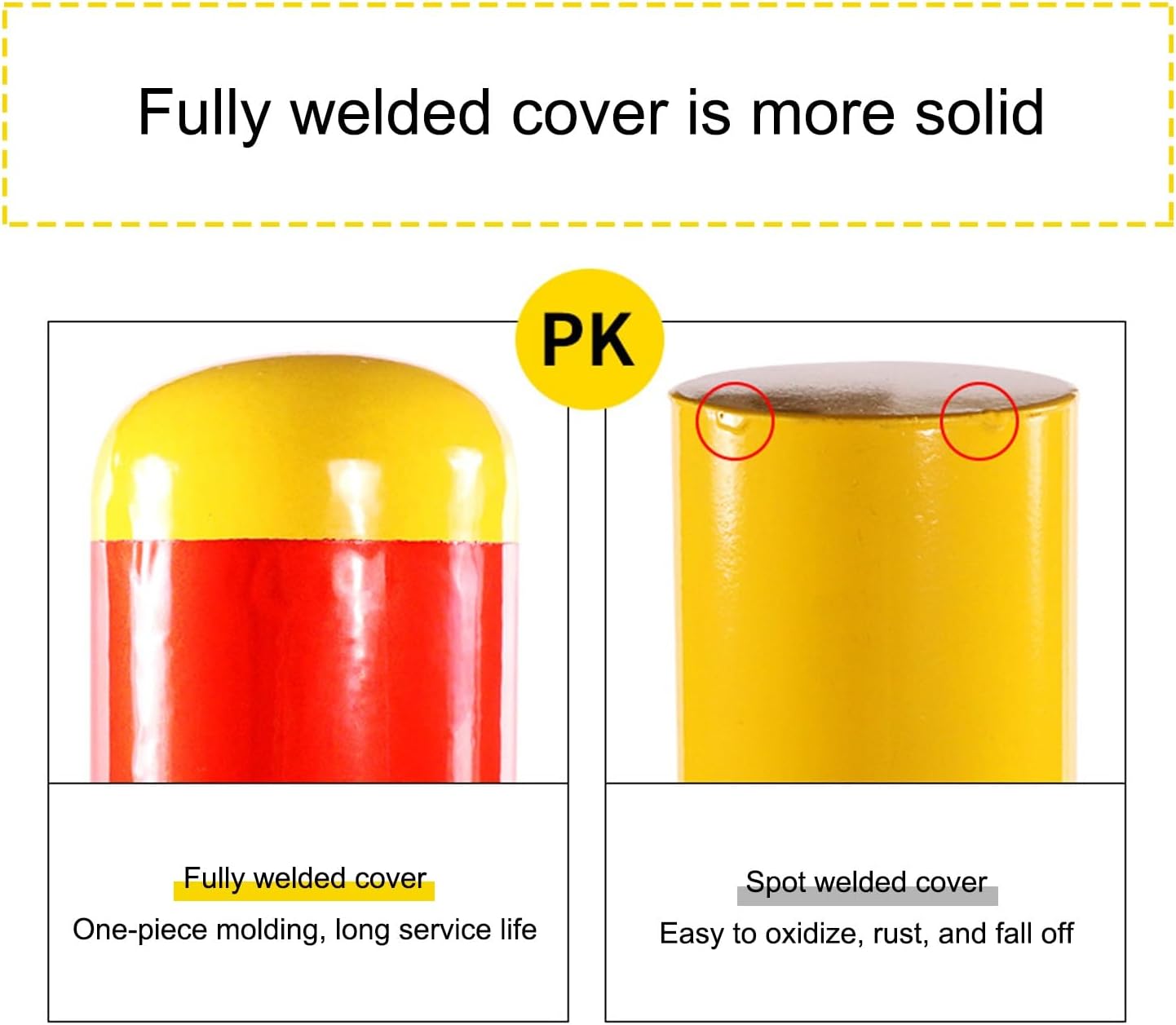 Safety Bollard Post, Spring Parking Post with Warning Stripes, Driveway Garage Security Post Barrier, Traffic Barricade Cones, for Indoor and Outdoor Parking(Yellow (4PCS))