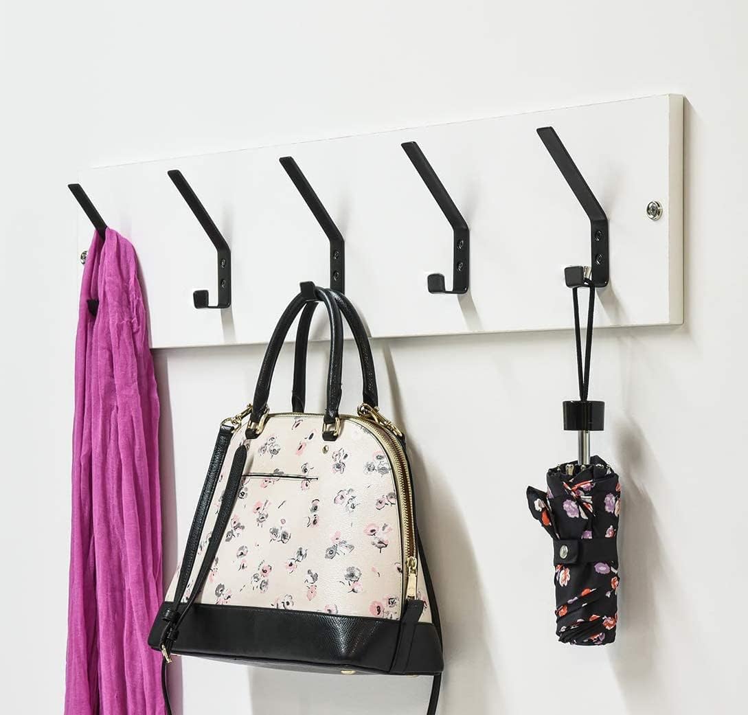 6 Pack Heavy Duty Steel C Style Double Wall Hooks for Indoors and Outdoors - 6 Pack (Brushed Nickel)