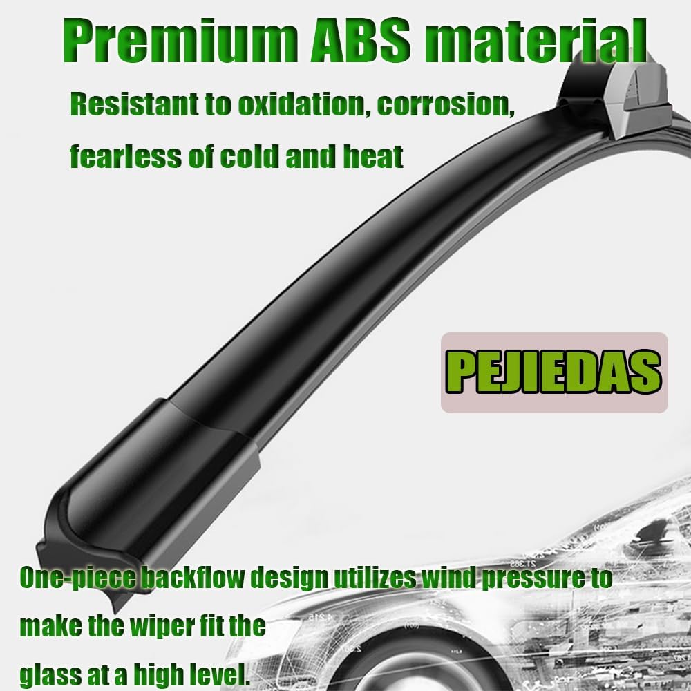 OEM Quality Front Wiper Blades, Replacement for 2016-2020 Chevrolet Spark,2016,2012-2019 Fiat 500,2012-2019 Nissan Versa, OE Original Style (24 Inch + 14 Inch Front Wiper Blades)