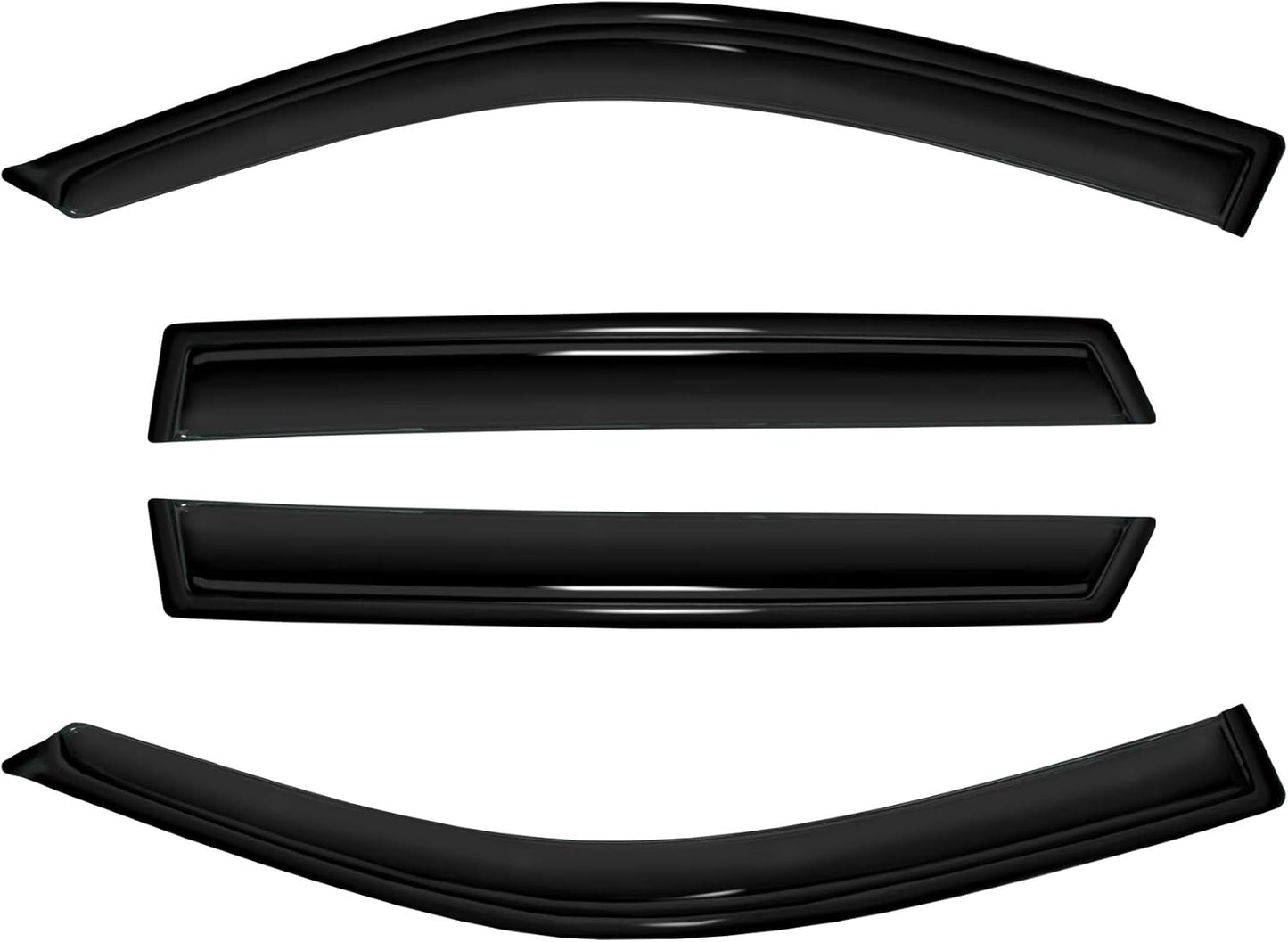 4pc Sun Rain Guards Window Visor Wind Deflector Compatible with Toyota RAV4 4 Door 2001-2005 Smoke 94434