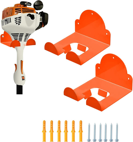 Garage Hooks Storage Organizer Electric Tool,Wall Mounted Installation Suitable for Gardens and Sheds,Used As A Wall Bracket for Lawn Mowers,Leaf Blowers,and Lawn Mowers(Orange,2 Pack)