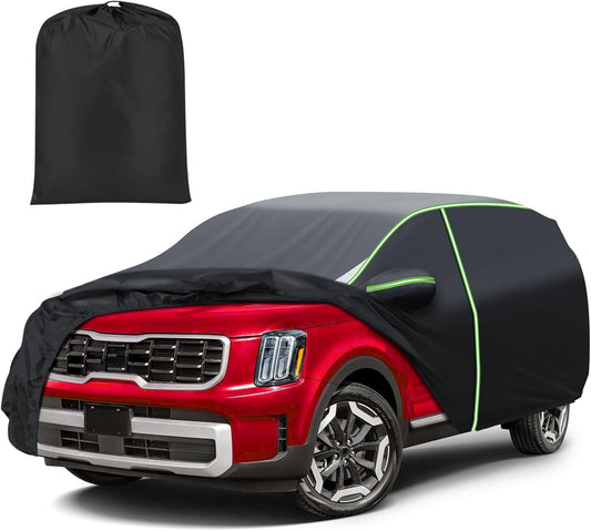 Mixsuper Liner Car Cover for Kia Telluride 2020-2026, 7 Layers Waterproof Car Cover Accessories for Telluride with Zipper Door, Windproof Straps, Reflective Strips, Anti-UV, All Weather