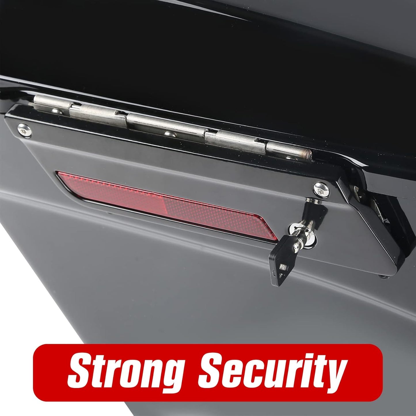 XFMT Motorcycle Saddlebags Vivid Black Hard Saddle Bags Trunk W/Black Latches For Harley Touring Road King Street Glide Road Glide Electra Glide Ultra Classic 1994-2013