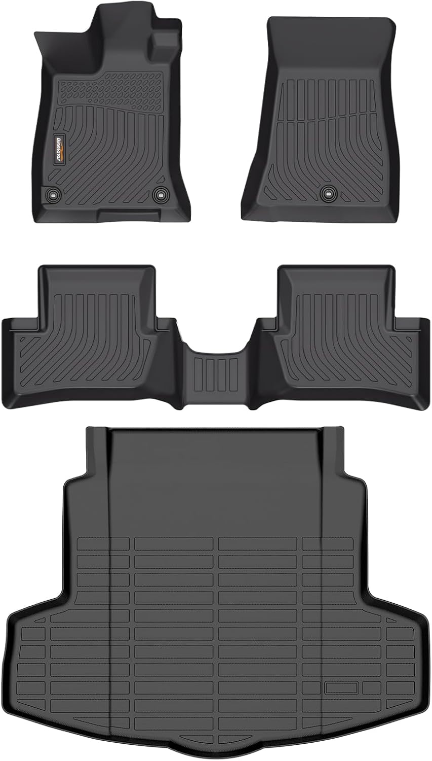 Binmotor-Floor Mats & Cargo Liner for TLX 2021-2025(for AWD & FWD), Front & 2nd Row & Rear Cargo Mat TPE All Weather Car Mats Custom Fit Floor Liners Waterproof Mat TLX Accessories