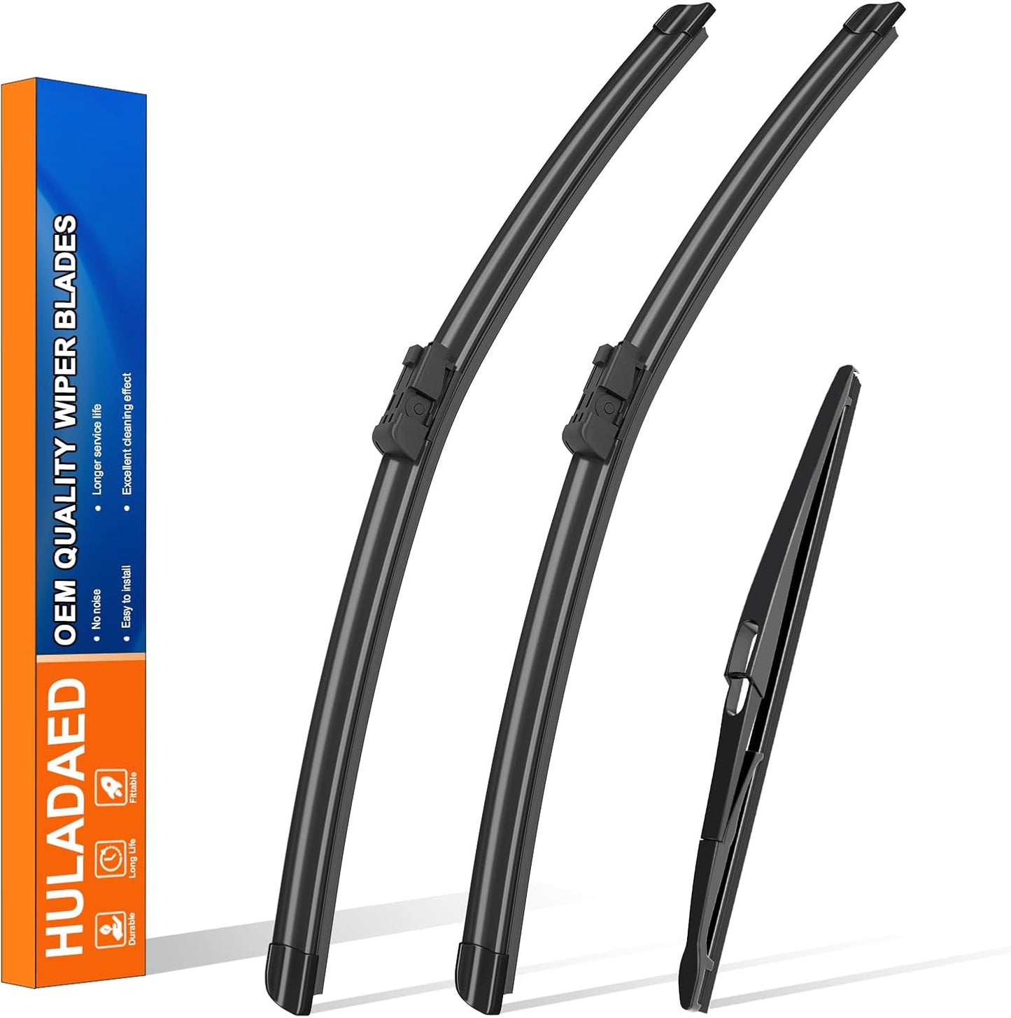 HULADAED® 22'' 20'' 10'' Windshield Wipers Replacement for Jeep Renegade 2023-2015,Silicone Front Rear Wiper blades for MY Car-All Weather & Quiet(3 PACK)