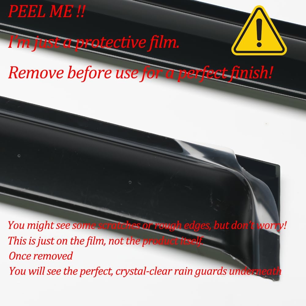 94539 4Pcs Out-Channel Tape On Side Wind Vent Deflector,Dark Smoke Window Visors,Nice Sun Rain Guards fit for 2005-2015 Nissan Xterra