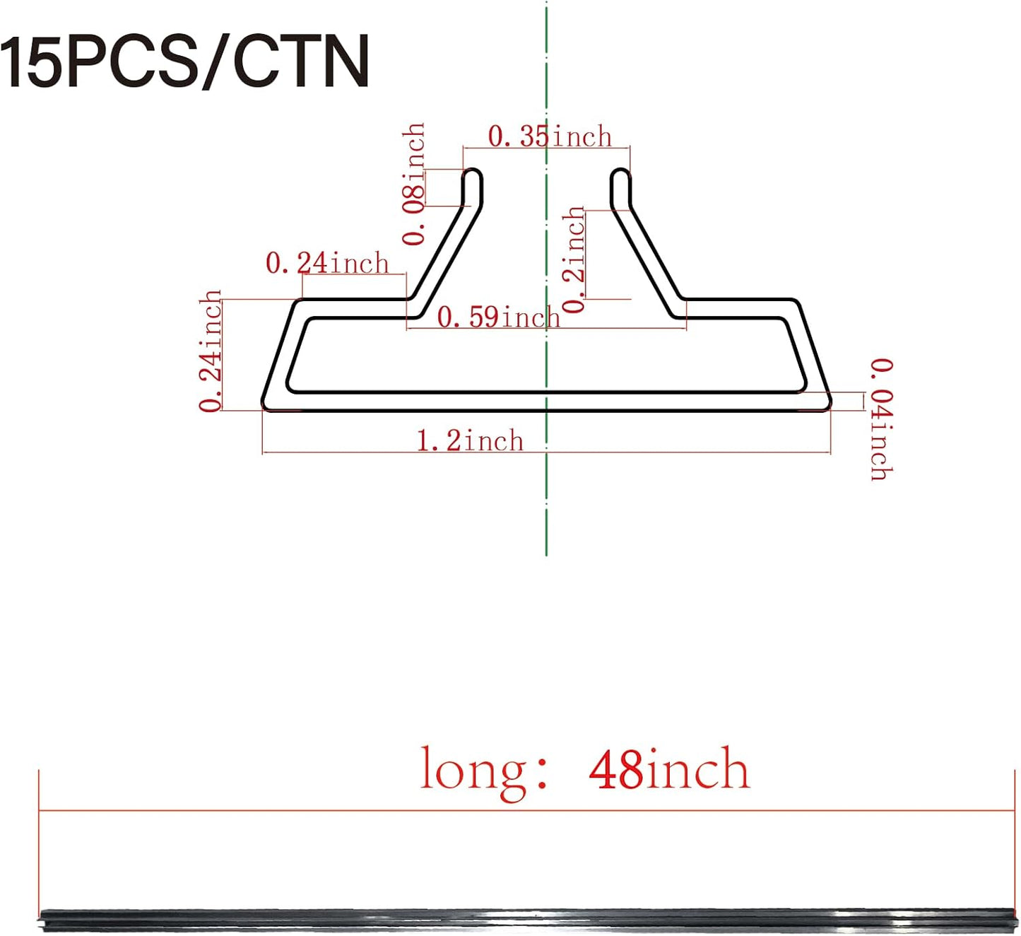 48"-Slatwall Panels Aluminum Slatwall Inserts-15Pcs
