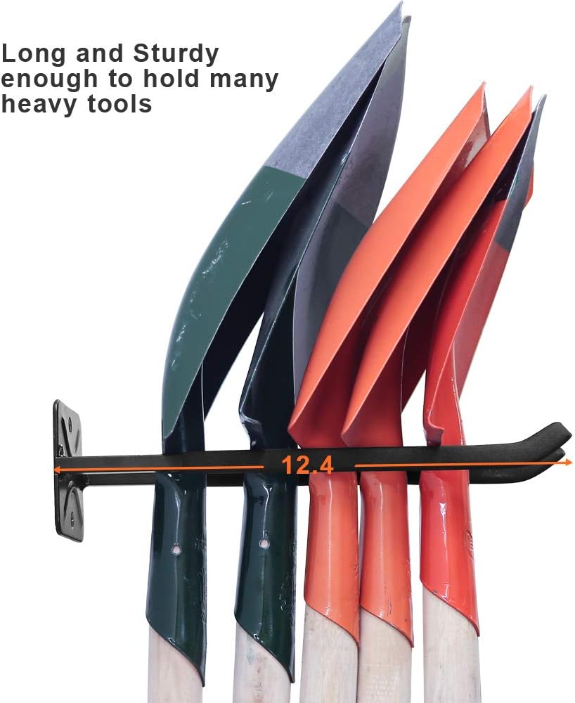 Heavy Duty Garage Tires Hooks Wall Mounted Hanger Tool Organizer Rack Hardware Steel Metal Multi-Tools Storage Utility Hooks with Screws and Anchors(4, Black)