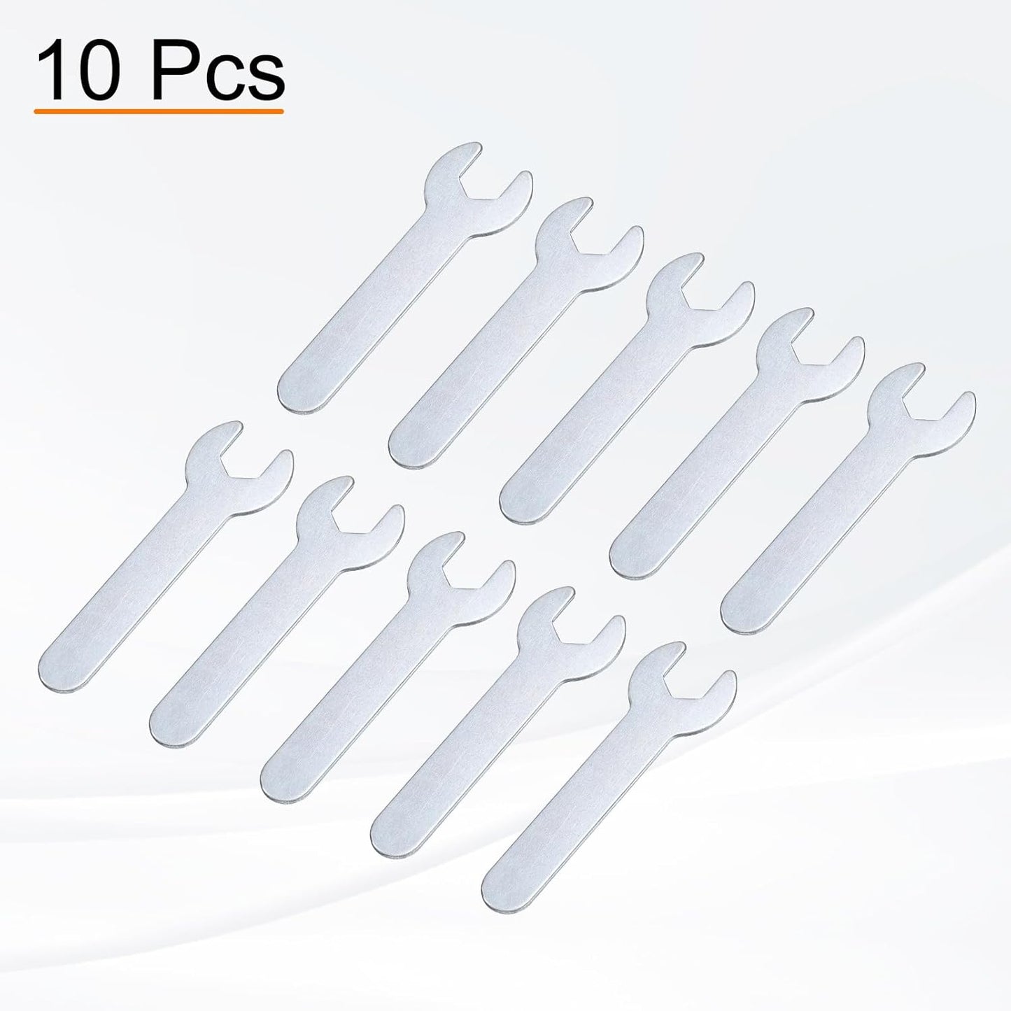 HARFINGTON 10pcs Small Wrench 10x70x1.5mm Metric U-Shaped Single Open Ended Spanner Super Thin Flat Head Galvanizing Wrench for Automotive Repair Furniture Assembly