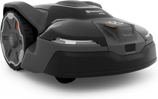 Husqvarna 410iQ Automower Robotic Mower, 0.5 Acre Mowing Capacity, Wire Free Robot Lawn Mower with Charging Station, RS1 EPOS Reference Station and Replacement Blades, 970727401