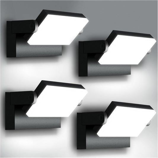 40W LED Wall Light, 4000LM 5000K 360° Wide-Angle Exterior Wall Floodlights, IP66 Waterproof Commercial Outdoor Wall Mount Fixture Wall Pack Security Ideal Lighting for Garage(4 Packs)