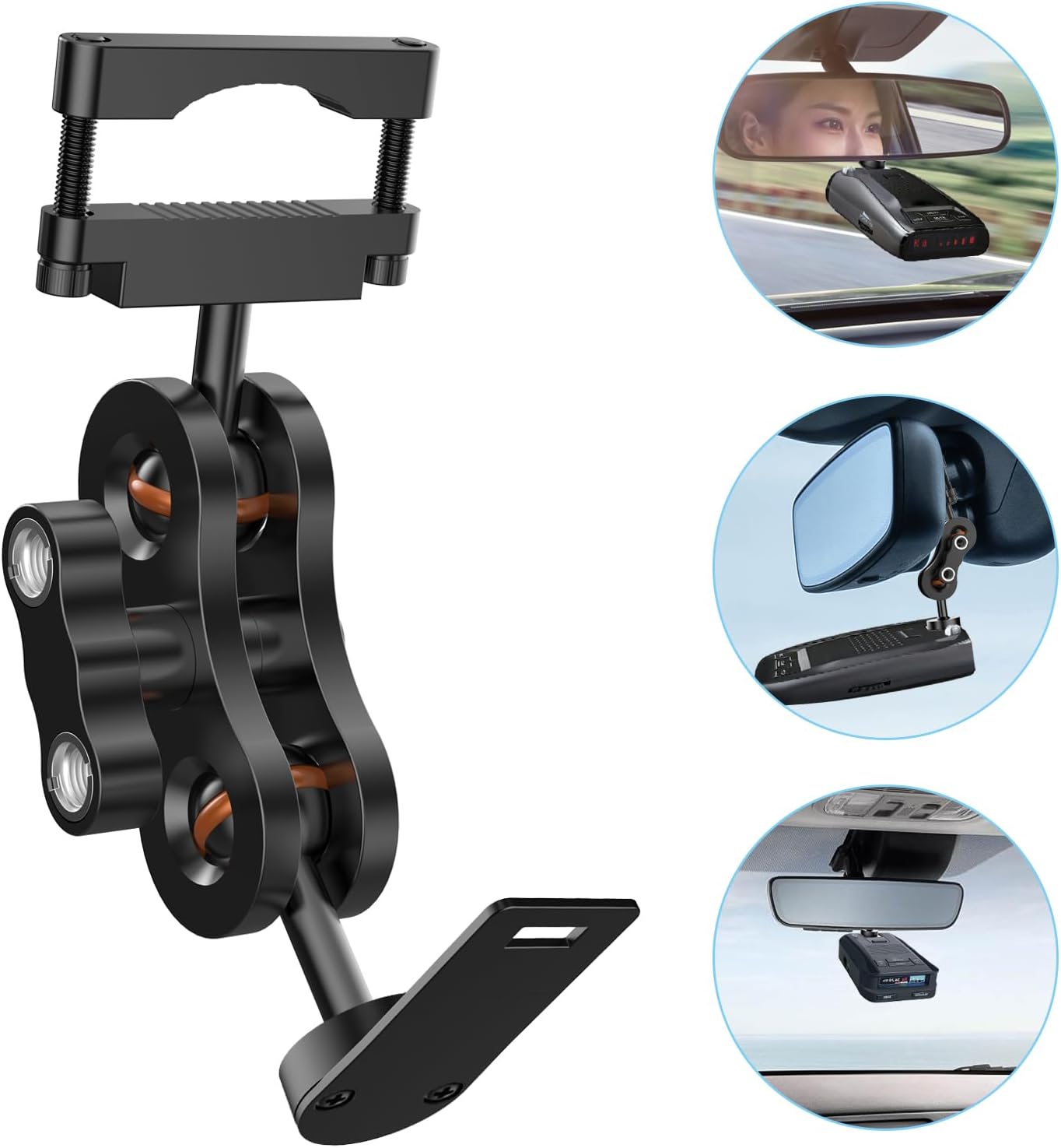 Radar Detector Mount Rearview Mirror Bracket,Car Truck Mirror Radar Mount Bracket,Aluminum Rearview Mirror Rod Mount (for Uniden Radar Detector)