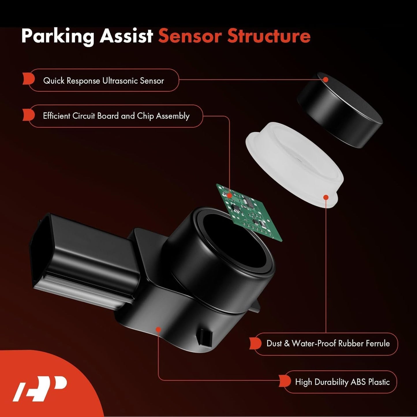 A-Premium Reverse Backup Parking Assist Sensor Compatible with Select Chevrolet & GMC & Buick & Cadillac Models - Silverado 1500, Sierra, Traverse, Acadia, Yukon, Enclave, Suburban, Express, SRX