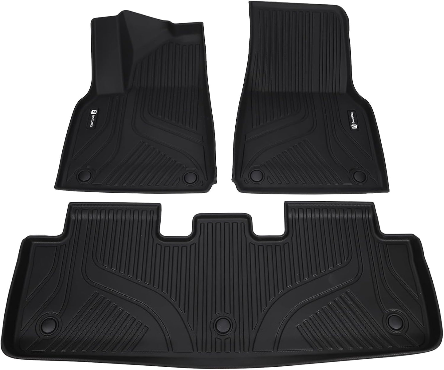 Car Foot Mats for Tesla Model Y with 4 TPE Materials On The Front and Rear Rows Suitable for All Weather Conditions Suitable for Model Y 2020-2024