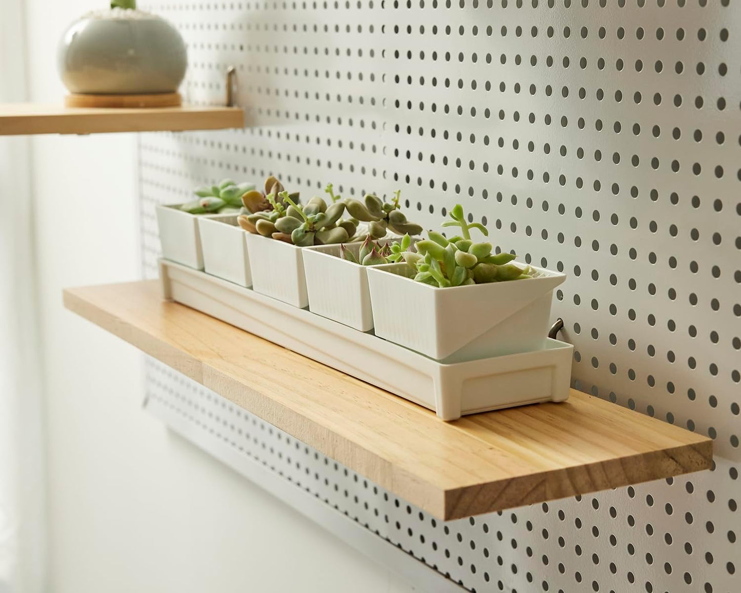 SEVENY 2 Pack Pegboard Shelf Wall Organizer, Pine Wooden Garage Tool Storage,PegBoard Shelve, Wooden Board for Walls, Apartment, Office Organization, Kitchen, Craft Room, Workshop,Studio Garage,Large