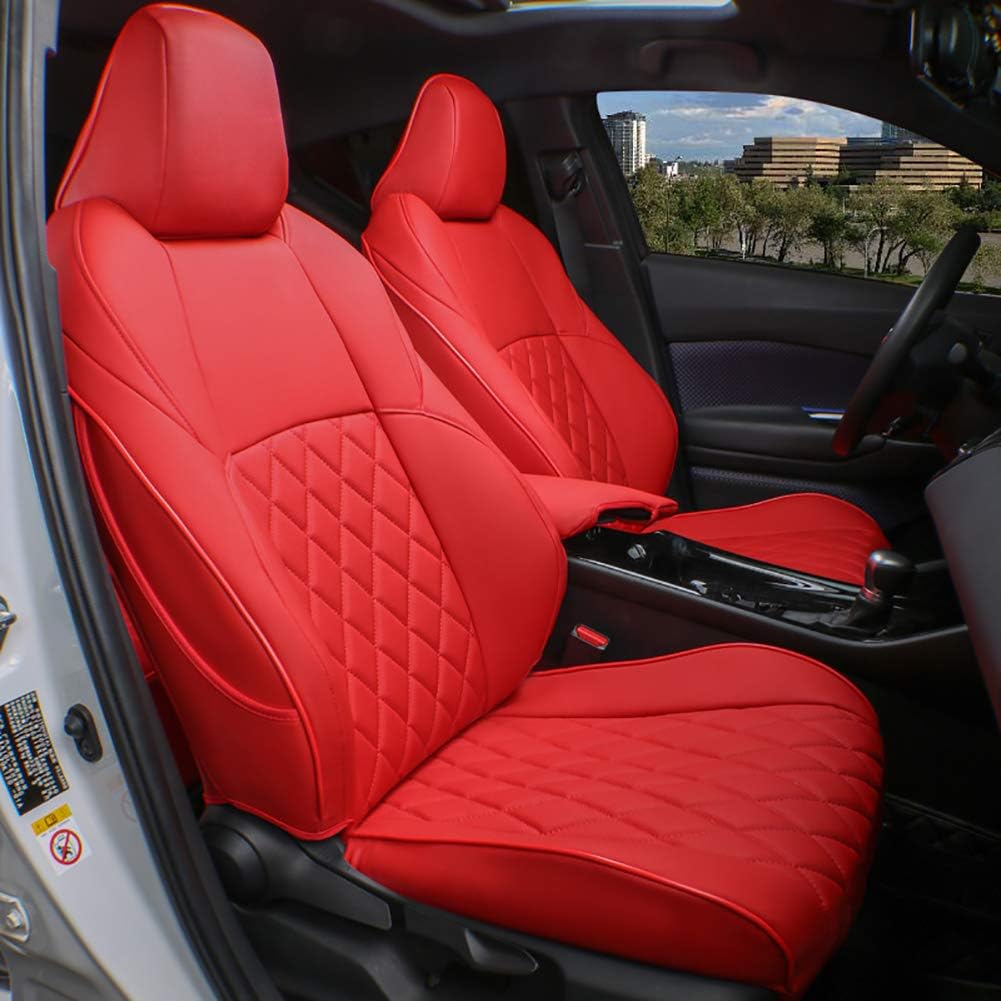EKR Accord Seat Covers for Cars Honda Accord LX 2018 2019 2020 2021 2022(Rear Row W/Solid Backrest),Leather Seat Covers,Automotive Seat Covers,Car Seat Protector,Leather(Red)