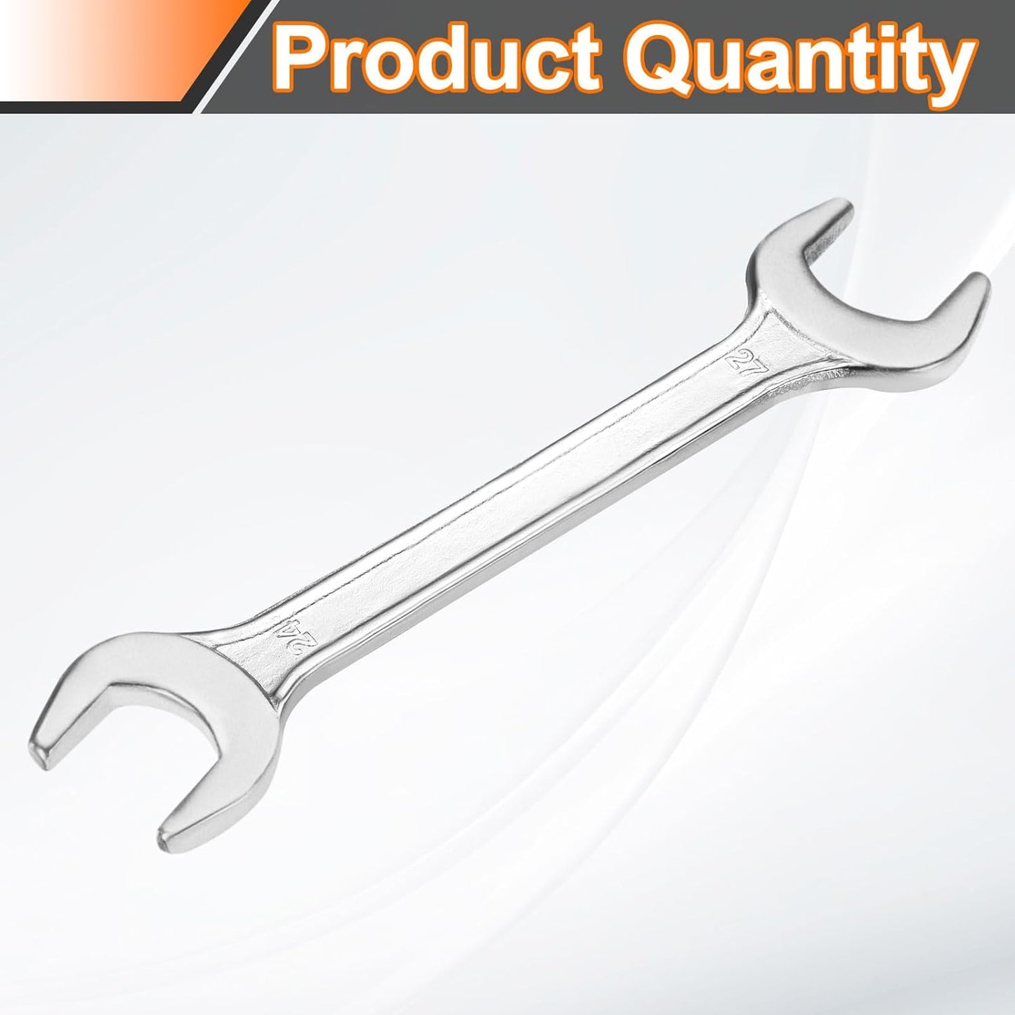 HARFINGTON Double Open End Wrench 24mm x 27mm Metric 15 Degree Offset Angle Small Flat Head Wrench Galvanizing Open Ended Spanner for Automotive Repair Furniture Assembly