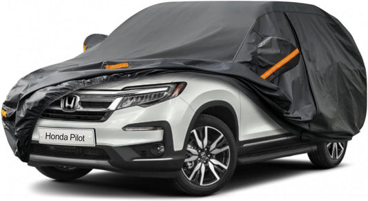 Kayme 7 Layers SUV Car Cover Custom Fit for Honda Pilot (2008-2025) Waterproof All Weather for Automobiles, Outdoor Full Cover Rain Sun UV Protection.Black