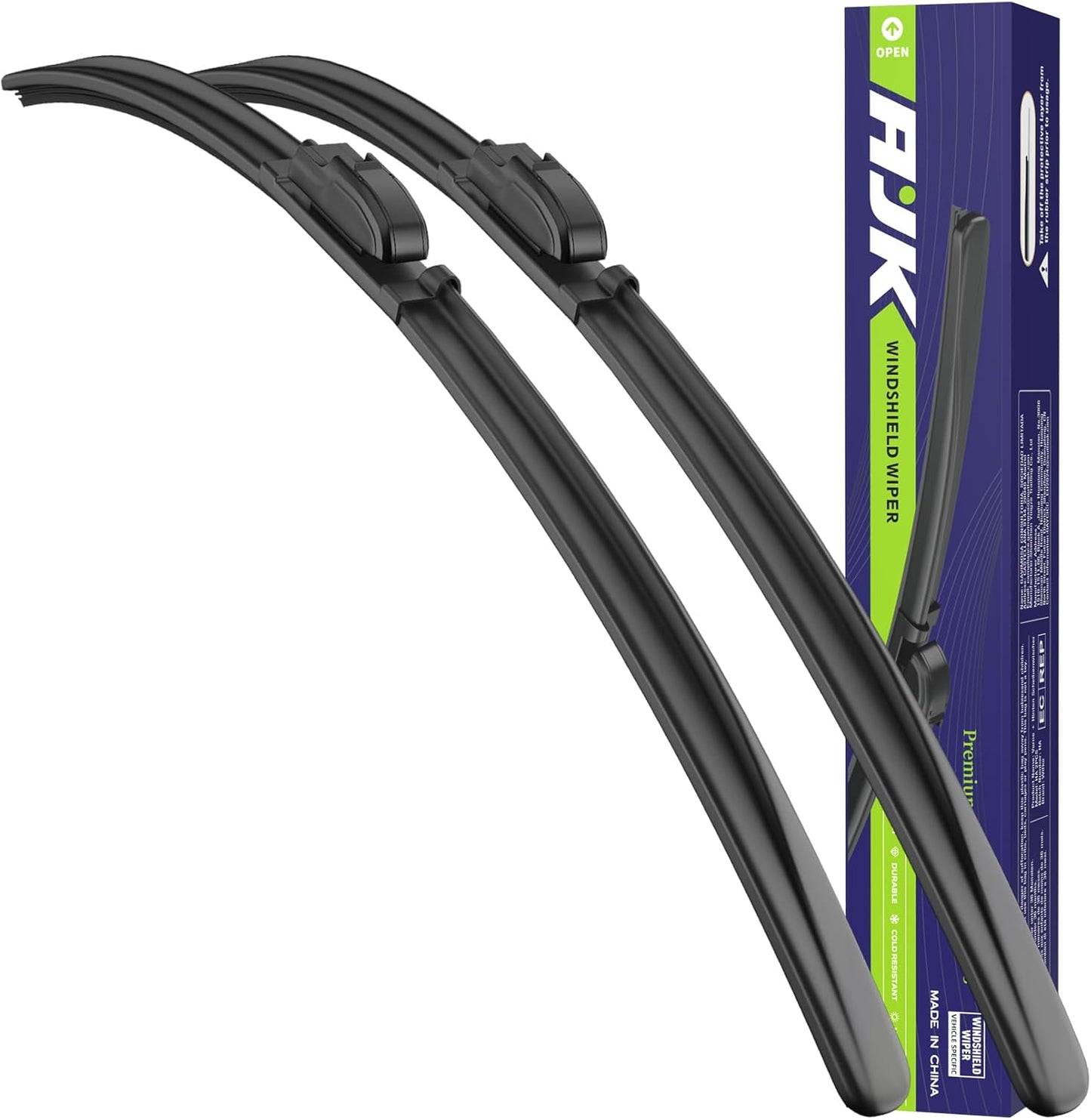 AJK Windshield Wiper Blade, OEM Quality Front Windshield Wipers for Mazda 3 2014 2015 2016 2017 2018, 24" 18" Window Blades (Set of 2)