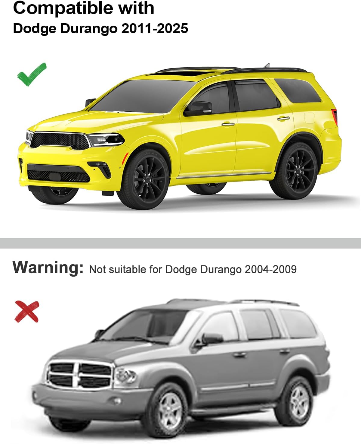 in-Channel Window Rain Guards Fit for Dodge Durango 2011-2025 Extra Durable Window Deflectors Vent Visors Shades Exterior Car Accessories Visors Rain Guards - 4 pcs