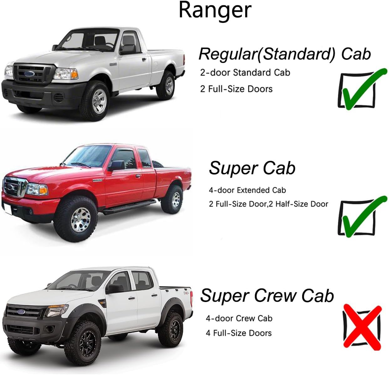 92083 Side Window Wind Deflector,2pc in-Channel Style Shade Sun Rain Guards,Window Visor fit for 93-11 Ford Ranger,94-10 Mazda B2300/B4000,94-08 Mazda B3000 with Standard/Extended Cab