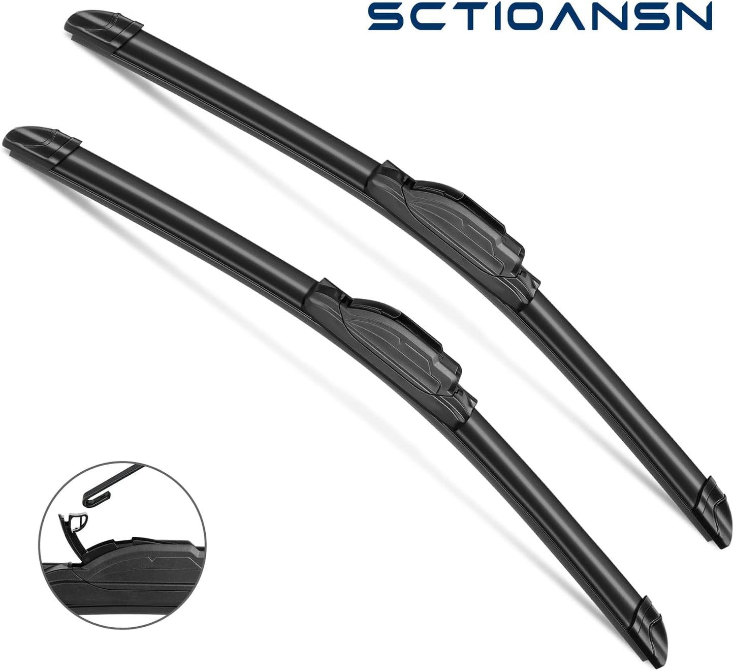 3 Wipers Set for Infiniti QX70 2014-2017, Windshield Wiper Blades Original Equipment Replacement Front and Rear- 24"/19"/14B" (Pack of 3) J- HOOK
