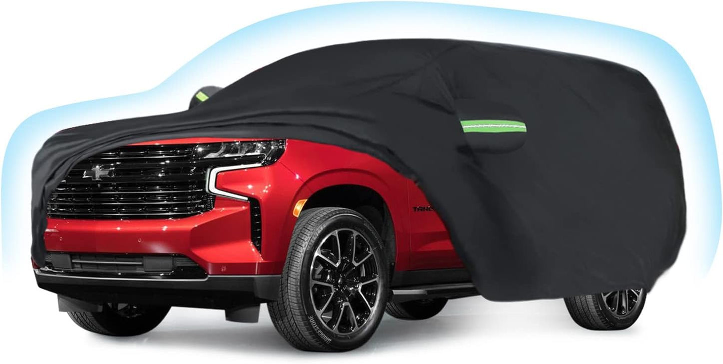 Proadsy 2025 Upgrade Car Cover Compatible with Chevrolet Tahoe 2021-2024 2025 Windproof All Weather Waterproof Sun Rain UV Dust Snow Protection Outdoor Covers