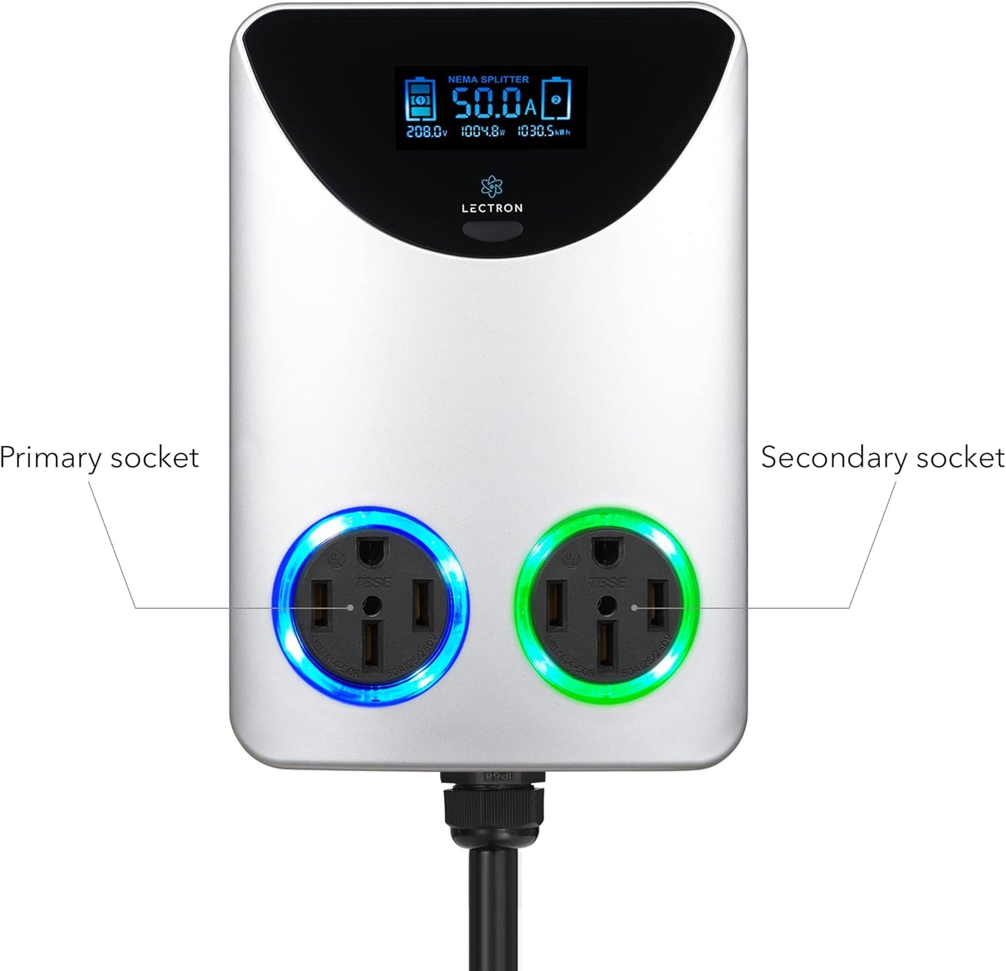 Lectron NEMA Socket Splitter for Level 2 EV Charger Installation - Power Your EV Charger and High-Powered Appliance from The Same Outlet (50 Amp NEMA 14-50 to NEMA 14-50 / NEMA 14-50 Splitter)