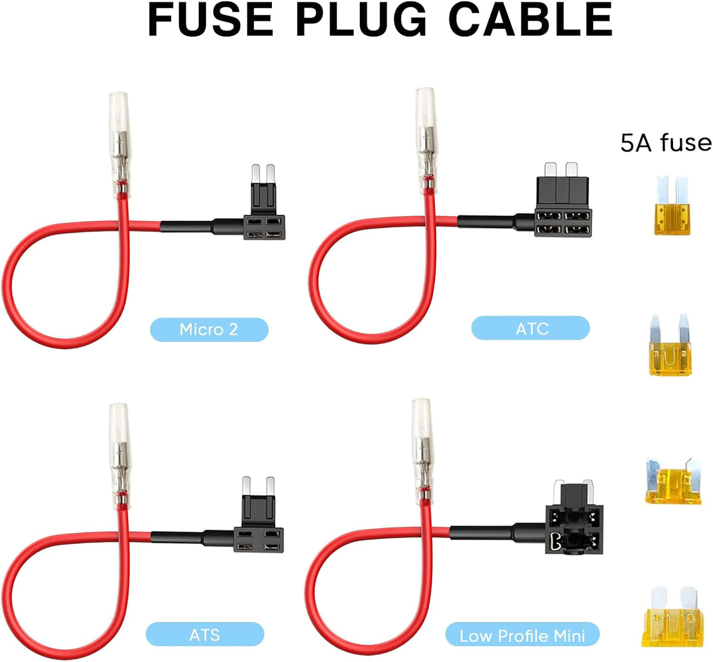 Radar Detector Rearview Mirror Rod Mounting Bracket and Radar Direct Power Cord Hardwired Kit and Fuse Tap(for Uniden Radar Models)