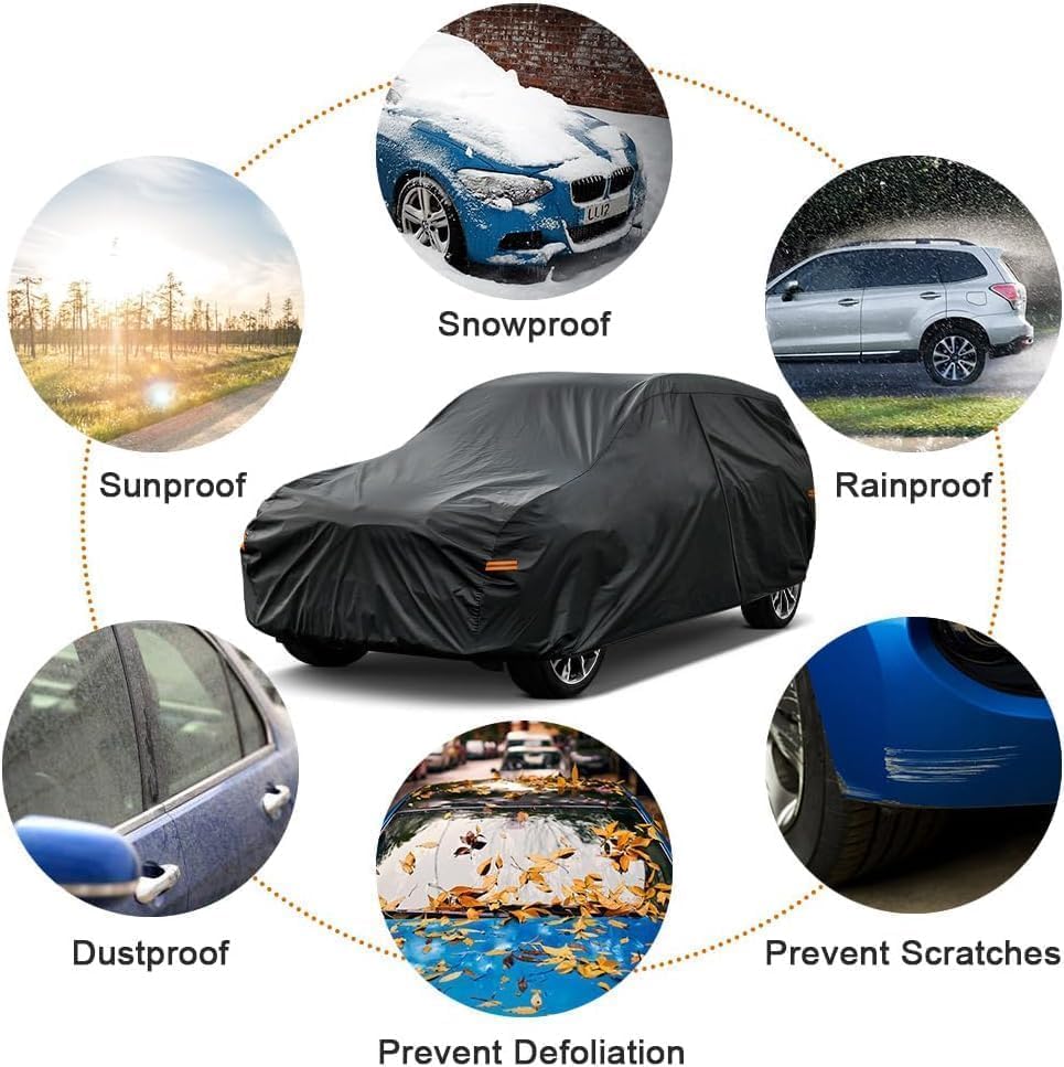 Kayme 7 Layers Car Cover Custom Fit for Chrysler Voyager/Pacifica Minivan (2016-2025) Waterproof All Weather for Automobiles, Outdoor Full Cover Rain Sun UV Protection.Black