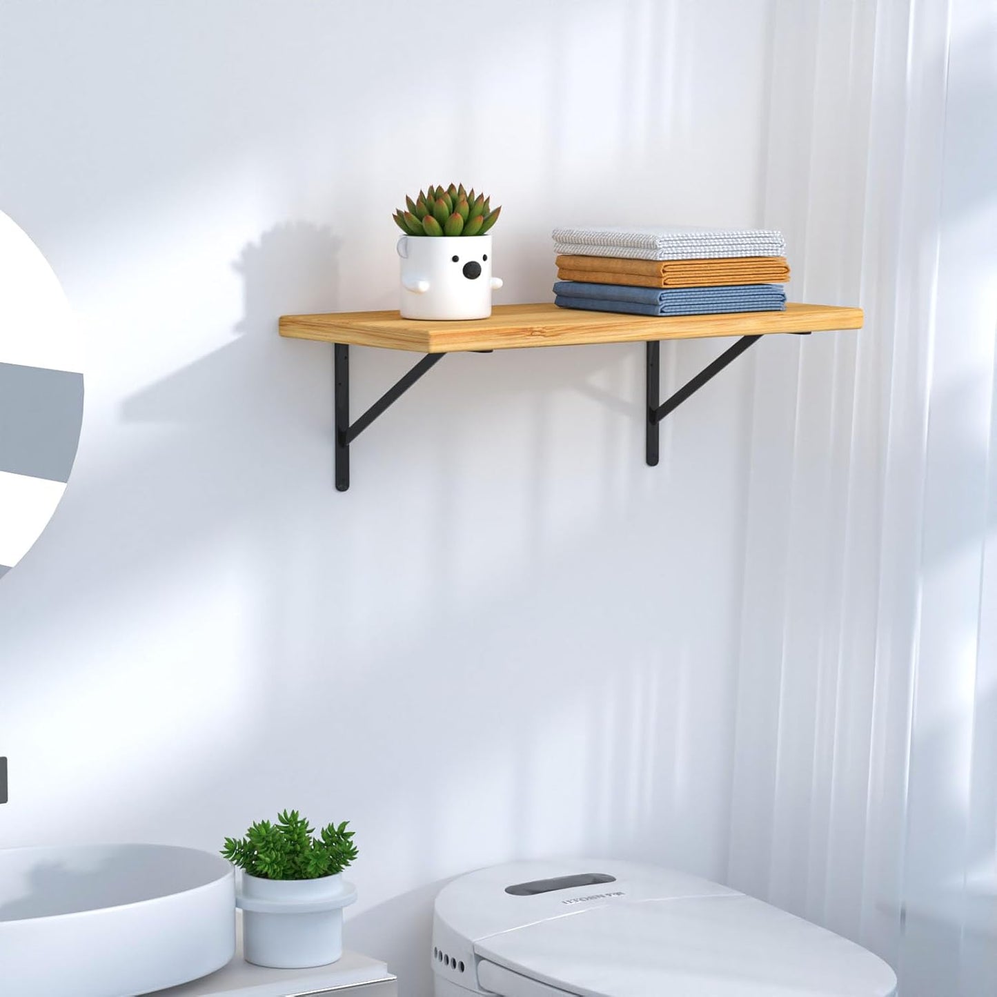 6 Pack L18 x H 12" Black Heavy Duty Shelf Brackets with Screws Metal Shelf Brackets Shelf Support Angle Brackets for Shelves L Brackets Heavy Duty Floating Shelf